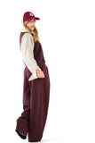 PANTALONI DIANA BORDEAUX CON PIEGHE