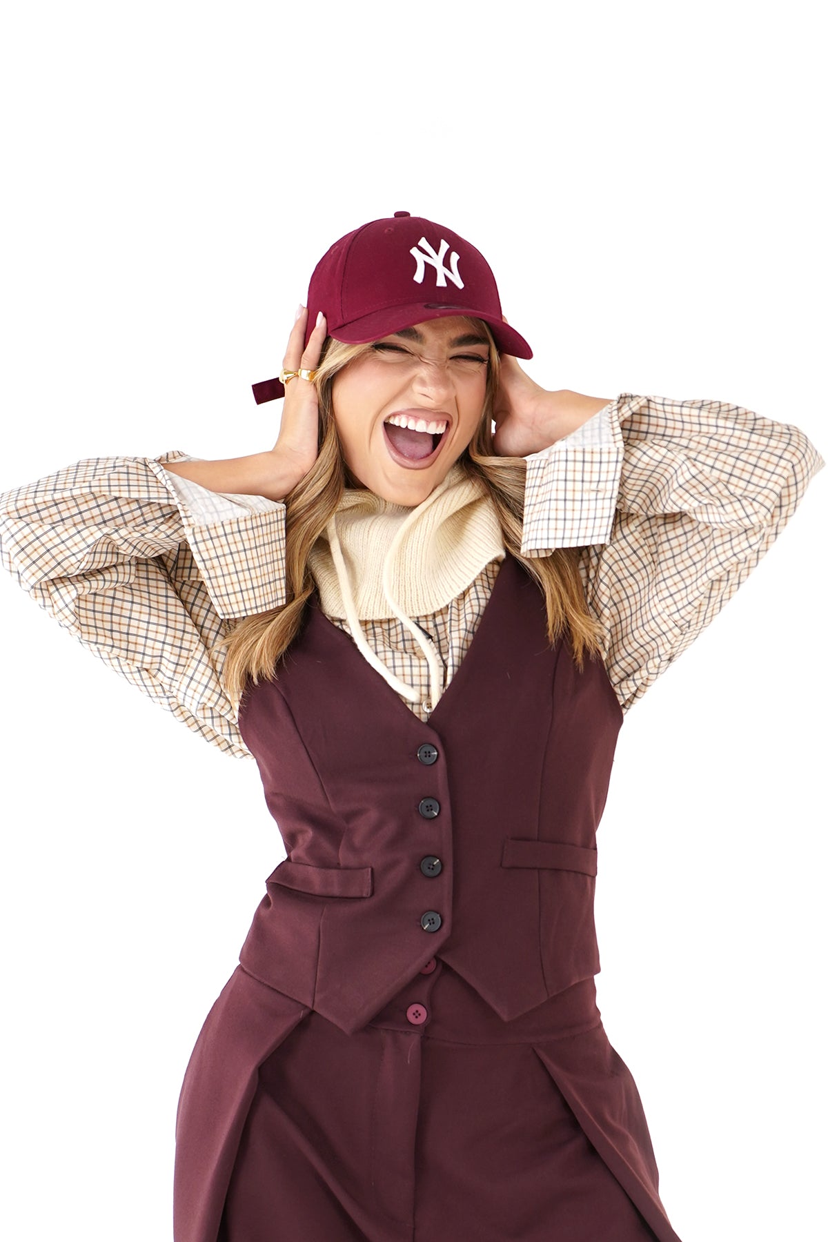 COORDINATO LUNA SARTORIALE BORDEAUX GILET E PANTALONE