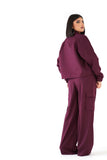PANTALONI LUMINA AVRIL BORDEAUX  CARGO PALAZZO