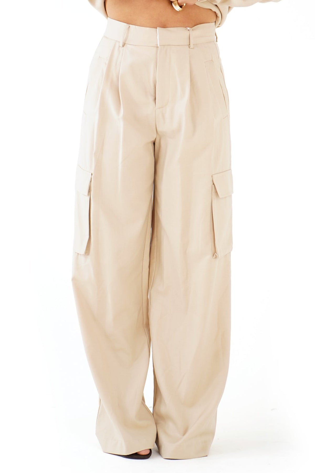 PANTALONI LUMINA AVRIL BORDEAUX CARGO PALAZZO
