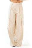 PANTALONI LUMINA AVRIL BORDEAUX CARGO PALAZZO