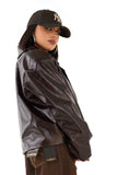BLAZER CHARLOTTE MARRONE CROPPED TRAMA COCCODRILLO DOPPIOPETTO  TAGLIA UNICA JUST WEST