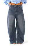 JEANS BALLOON FIT DIAMANTE GAMBA LARGA CON STRASS POSTERIORI