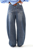 JEANS BALLOON FIT DIAMANTE GAMBA LARGA CON STRASS POSTERIORI