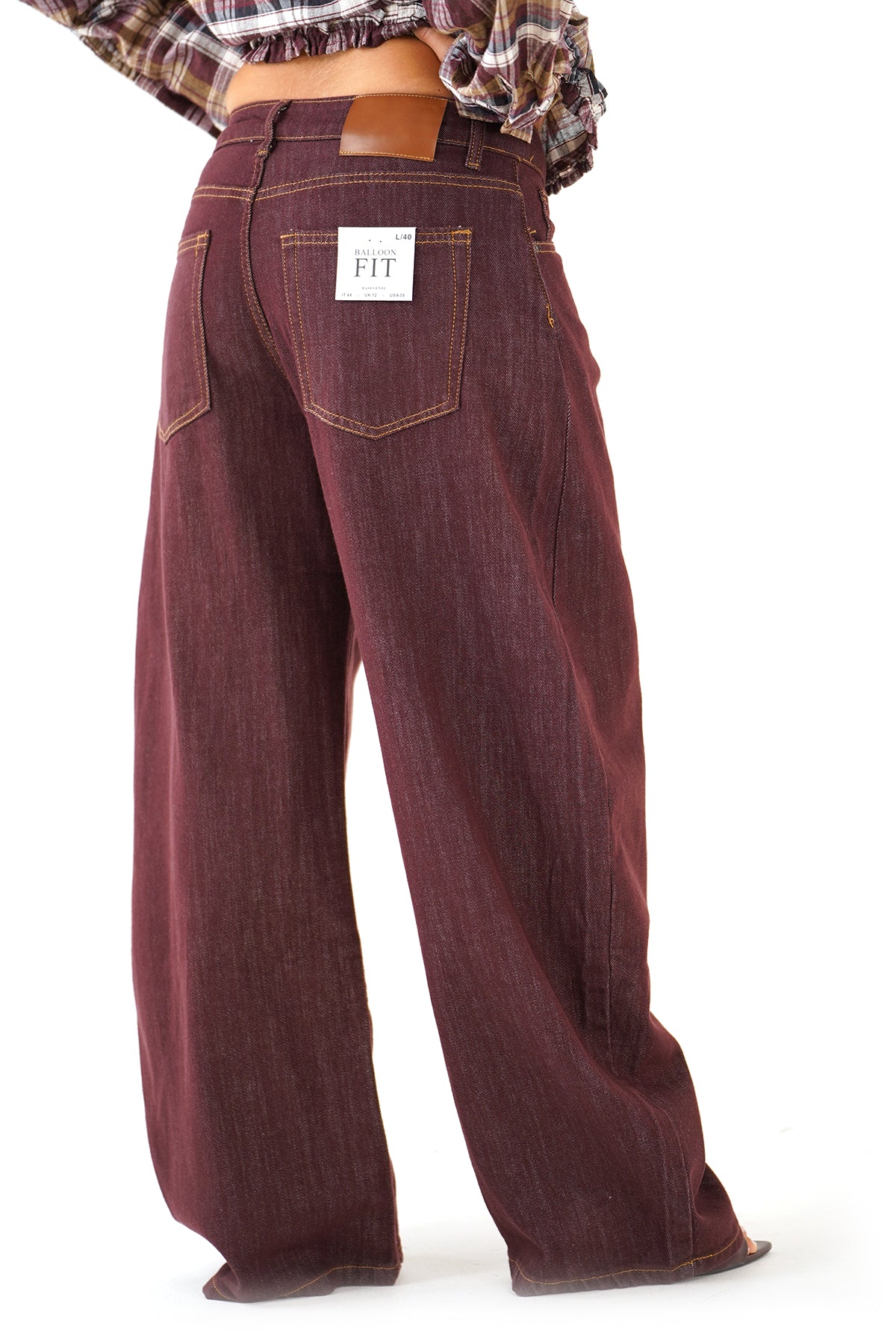 JEANS PATTY BORDEAUX BALLOON FIT GAMBA LARGA