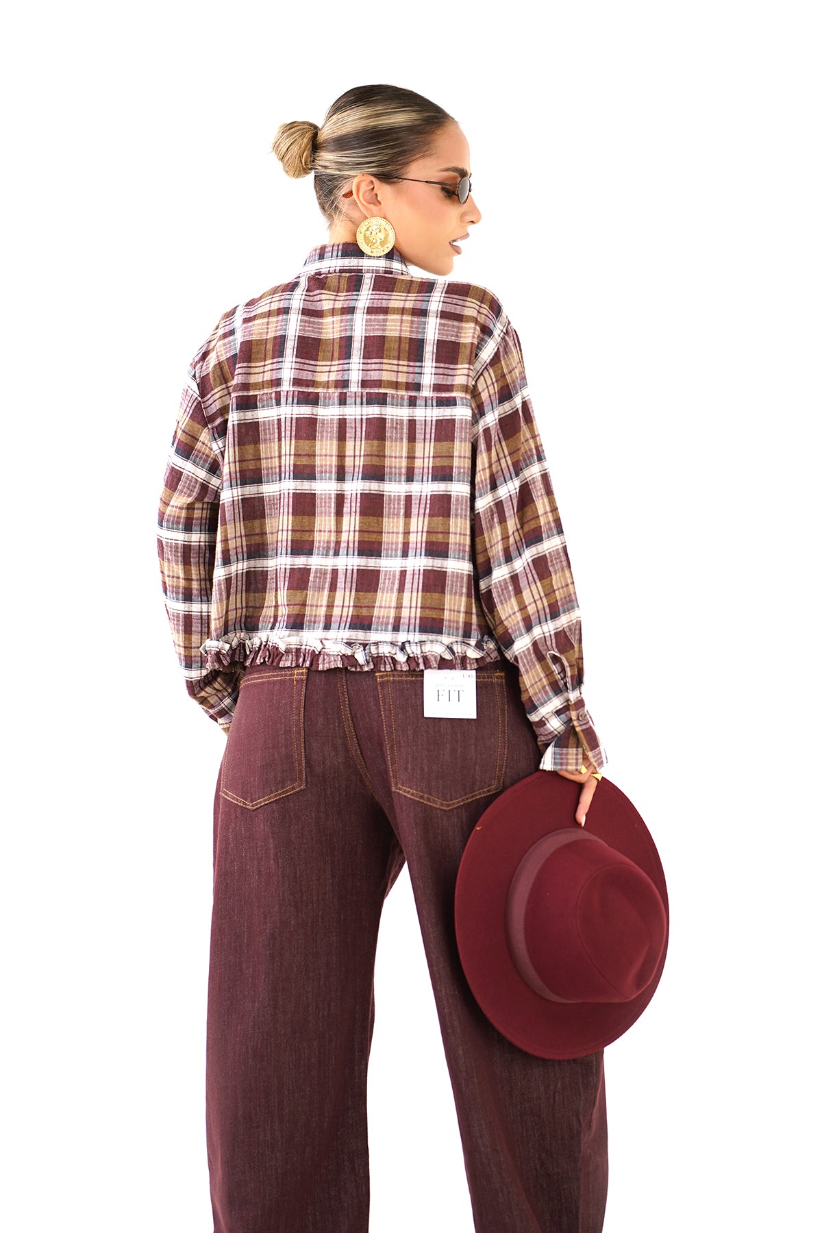 JEANS PATTY BORDEAUX BALLOON FIT GAMBA LARGA