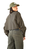 CAMICIA MAYA CROPPED VERDE MICRO CHECK A QUADRETTI