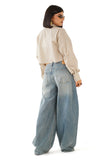 CAMICIA MAYA CROPPED BEIGE MICRO CHECK A QUADRETTI JUSTWEST