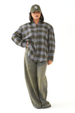 CAMICIA RUBINA VERDE OVERSIZE A QUADRI CON SPALLINE IMBOTTITE TAGLIA UNICA JUST WEST