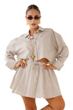 COORDINATO MEGAN PANNA CAMICIA CROPPED E MINIGONNA A QUADRETTI TAGLIA UNICA JUST WEST