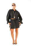COORDINATO MEGAN BLU CAMICIA CROPPED E MINIGONNA A QUADRETTI TAGLIA UNICA JUST WEST