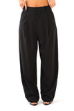 PANTALONE VIDA  NERO WIDE LEAG CON PIEGHE