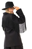 BLAZER PARIS OVERSIZE NERO CON FRANGE LUMINA