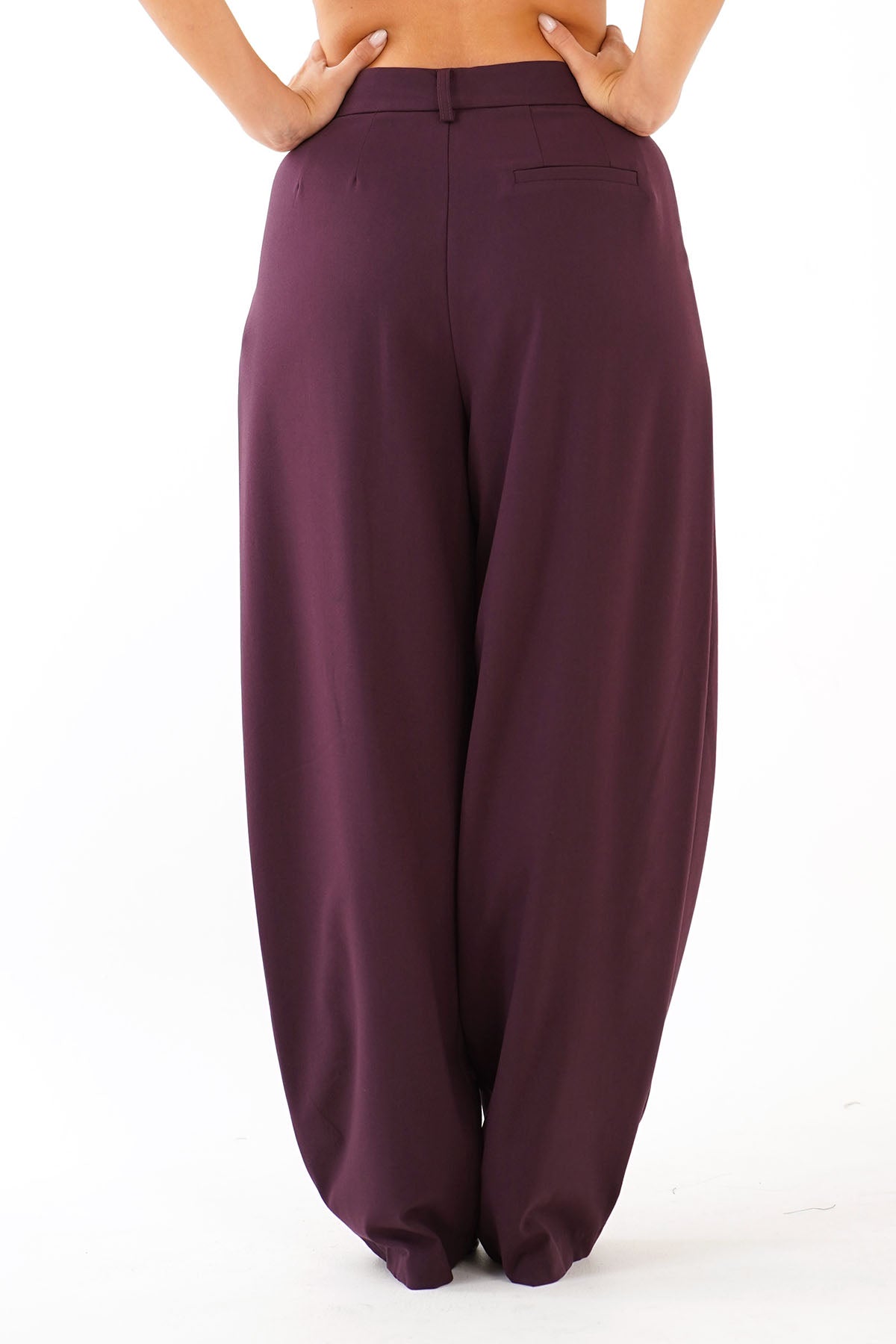 PANTALONE VIDA BORDEAUX WIDE LEAG CON PIEGHE