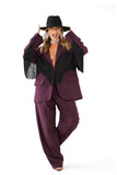 PANTALONE VIDA BORDEAUX WIDE LEAG CON PIEGHE
