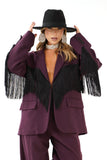 TAILLEUR SKYLER BORDEAUX SARTORIALE BLAZER FRANGE E PANTALONE