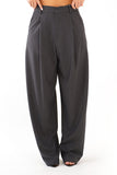 PANTALONE VIDA GRIGIO WIDE LEAG CON PIEGHE