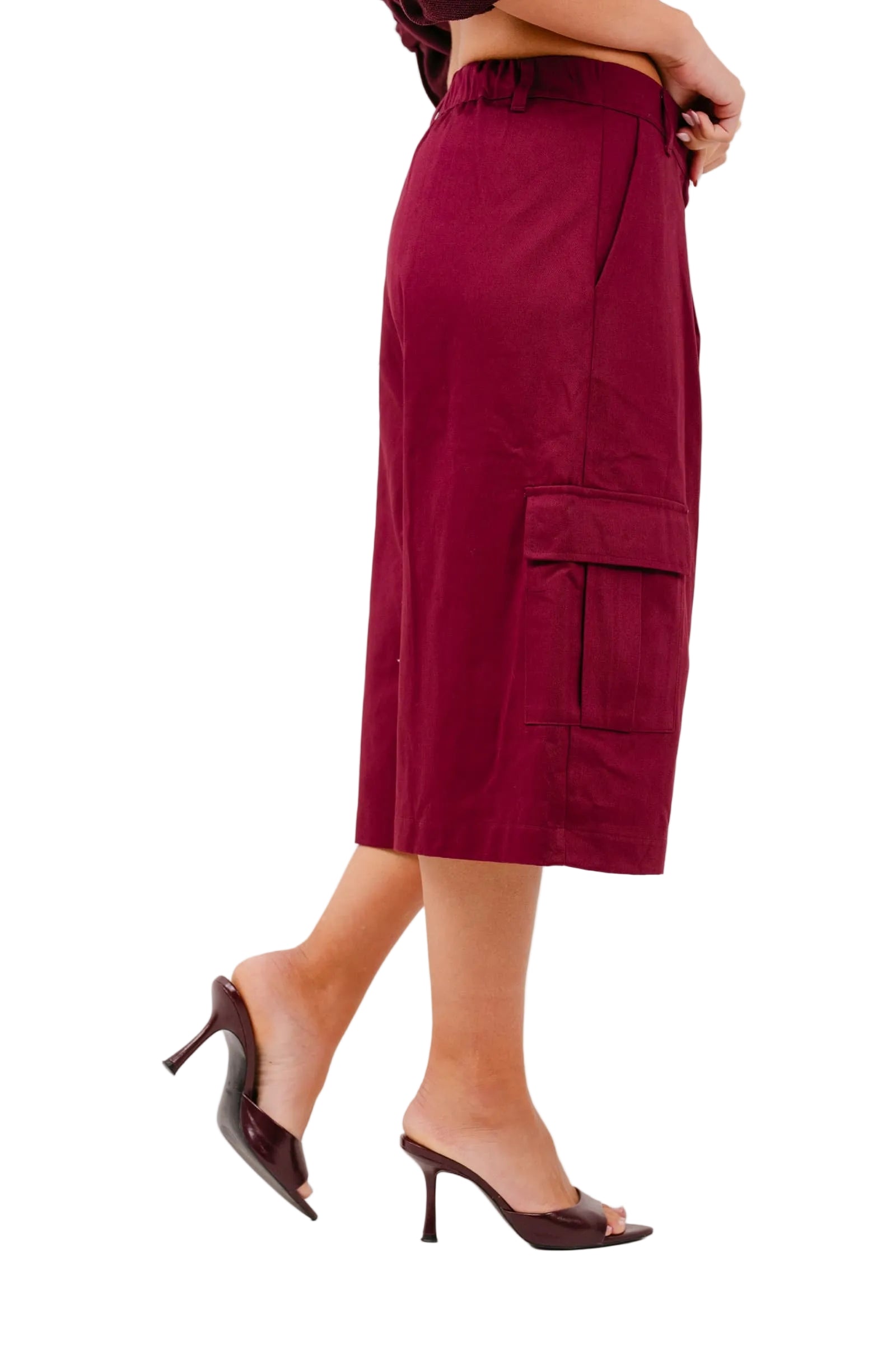 BERMUDA MIRAGE CARGO BORDEAUX CON TASCHE JUSTWEST TAGLIA UNICA
