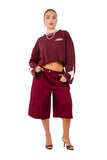 BERMUDA MIRAGE CARGO BORDEAUX CON TASCHE JUSTWEST TAGLIA UNICA
