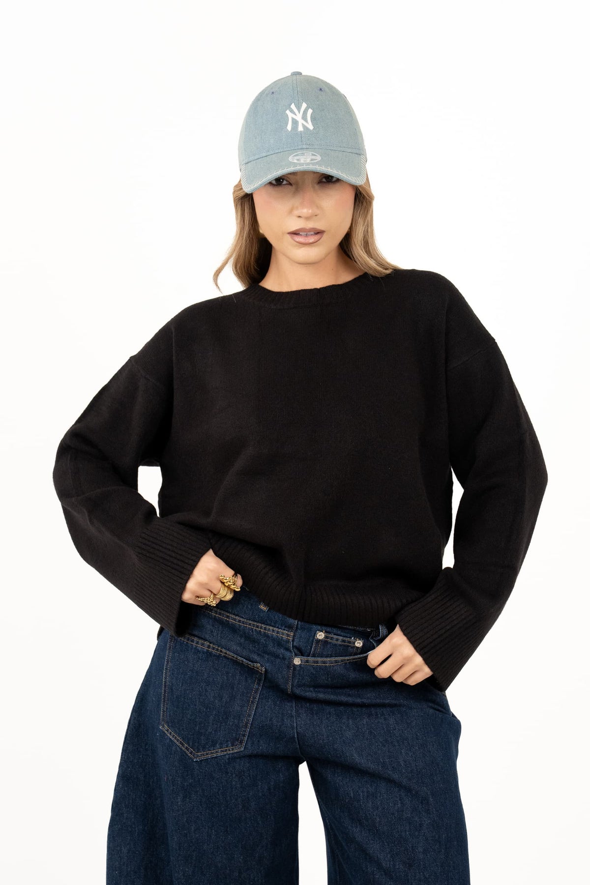 MAGLIONCINO SLOANE NERO BASIC TAGLIA UNICA