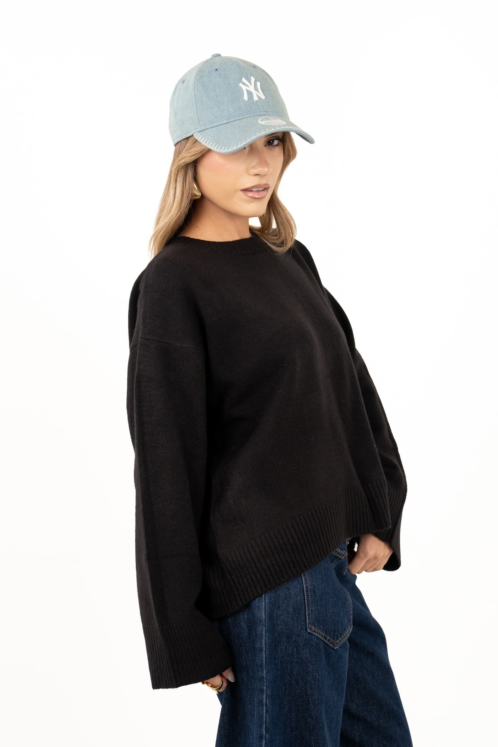 MAGLIONCINO SLOANE NERO BASIC TAGLIA UNICA