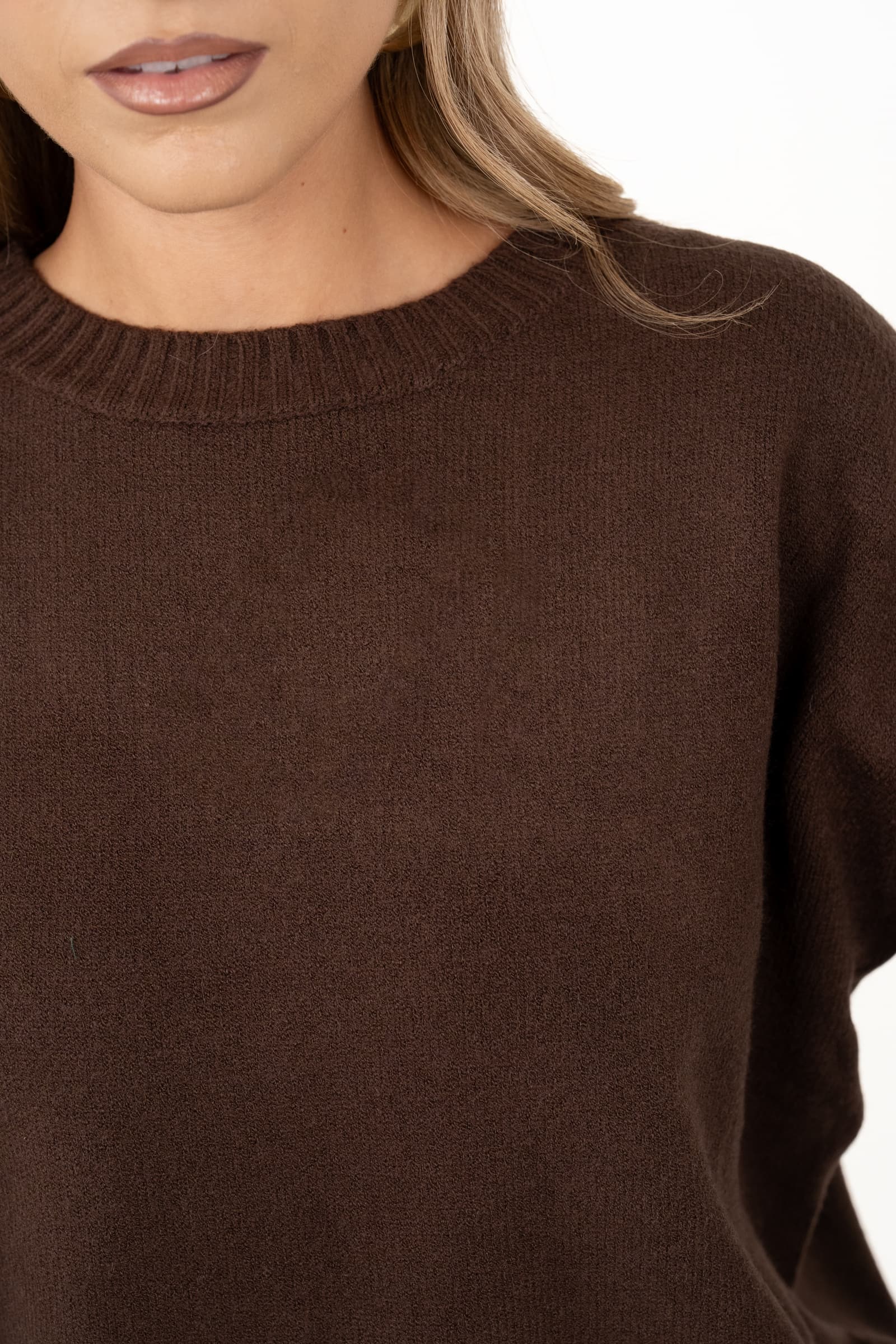MAGLIONCINO SLOANE MARRONE BASIC TAGLIA UNICA