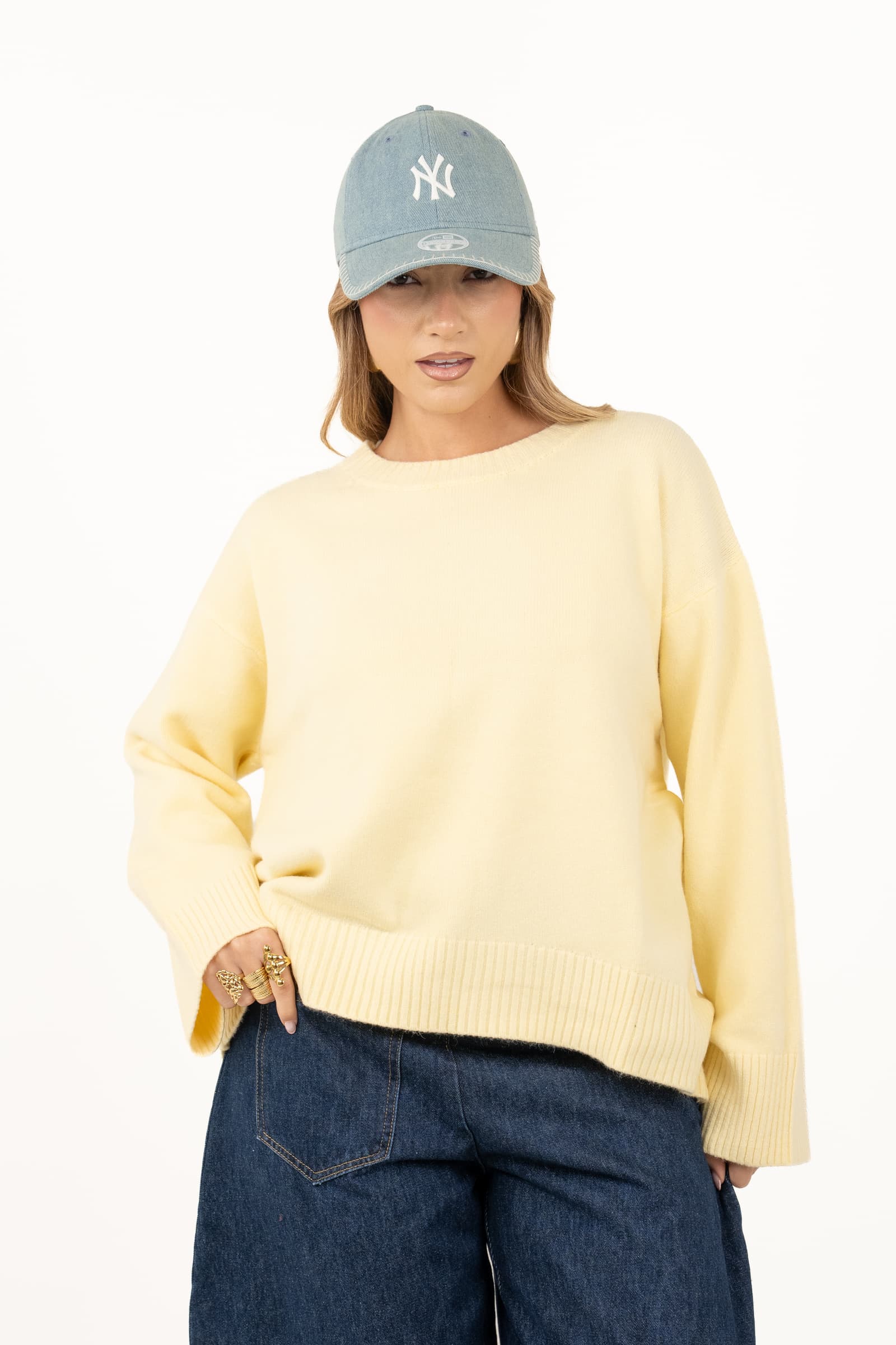 MAGLIONCINO SLOANE GIALLO BASIC TAGLIA UNICA