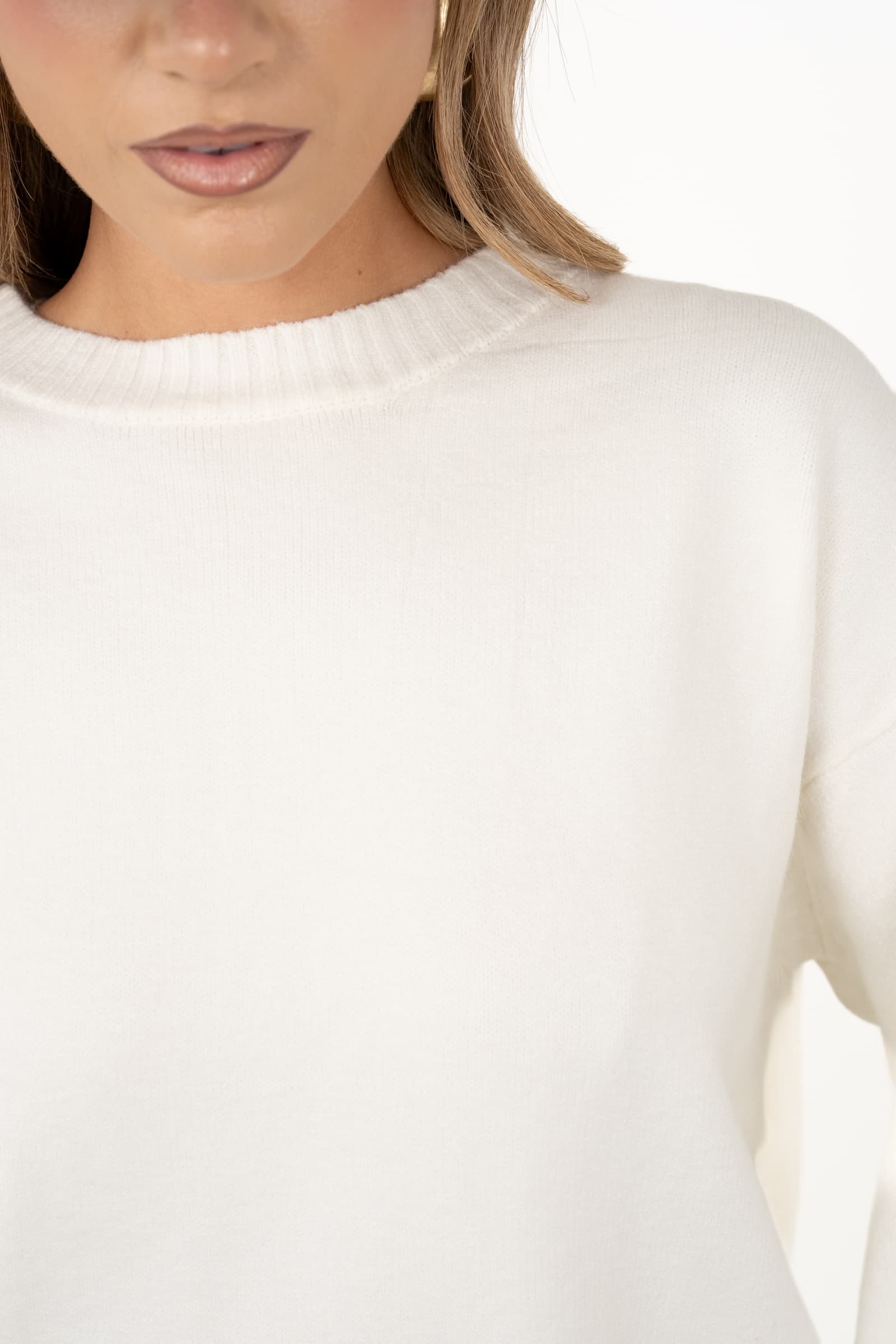 MAGLIONCINO SLOANE BIANCO BASIC TAGLIA UNICA