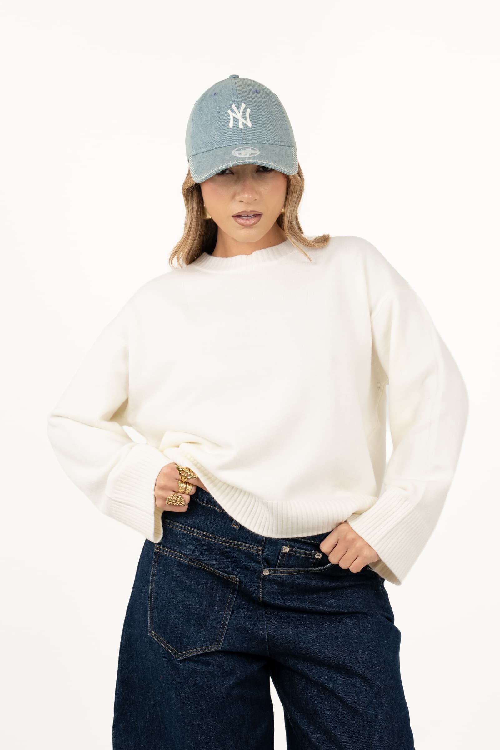 MAGLIONCINO SLOANE BIANCO BASIC TAGLIA UNICA