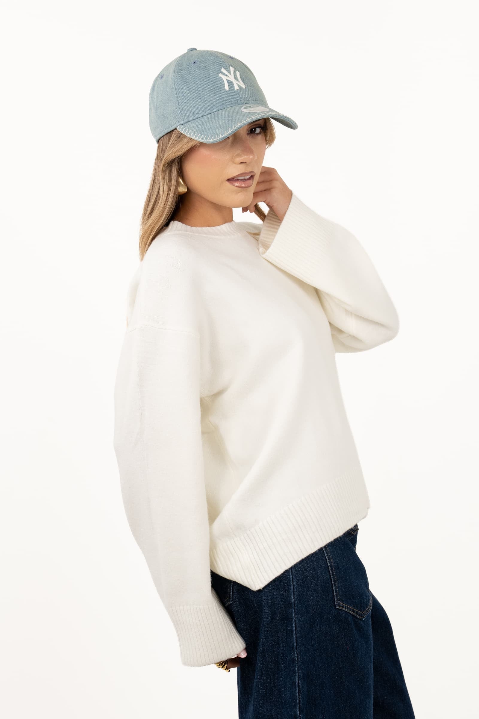 MAGLIONCINO SLOANE BIANCO BASIC TAGLIA UNICA