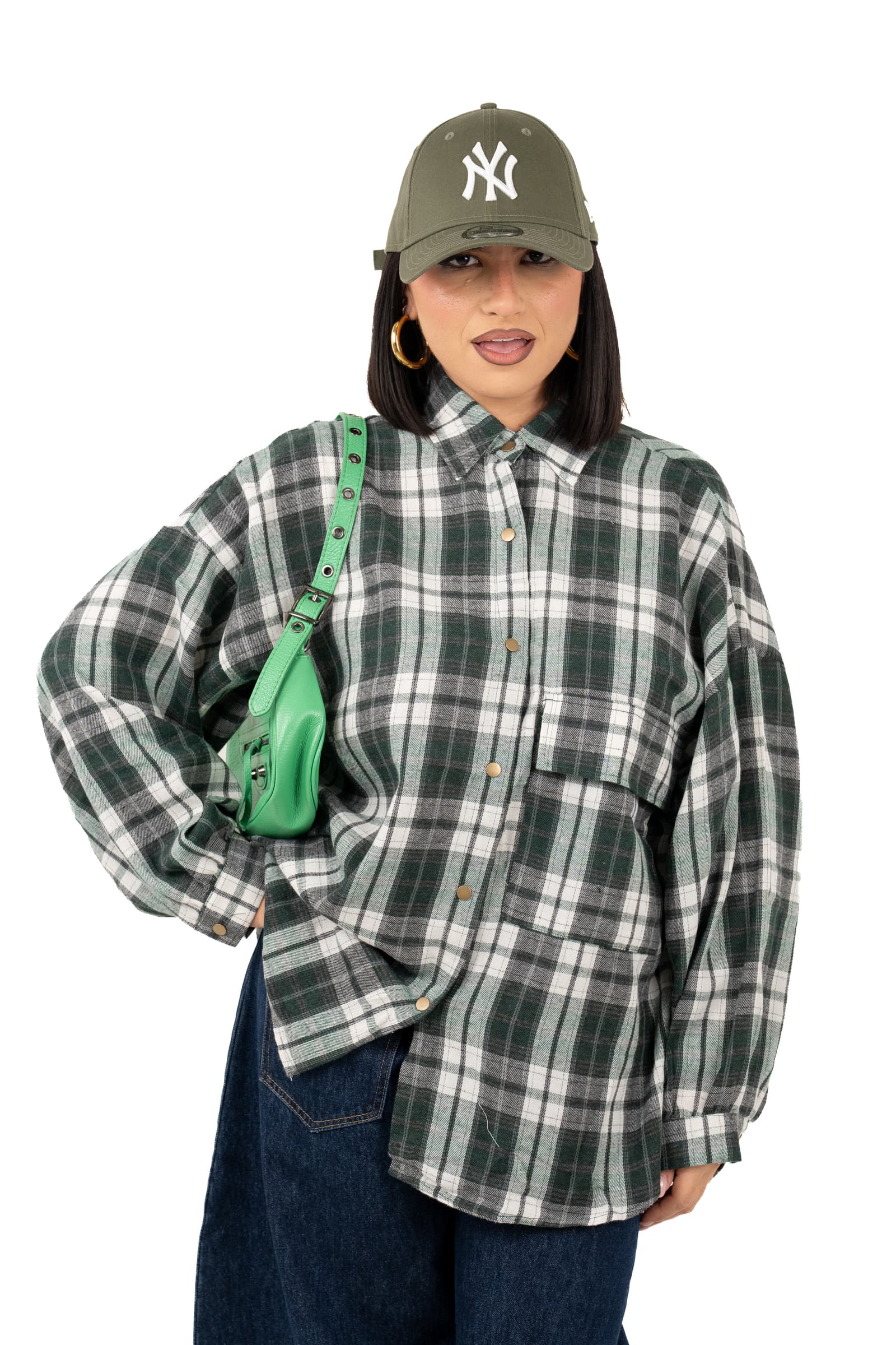 CAMICIA CHELSEA VERDE A QUADRI TAGLIA UNICA