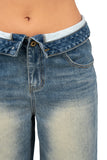 JEANS MADRID BLEU CON RISVOLTO IN VITA WIDELEG