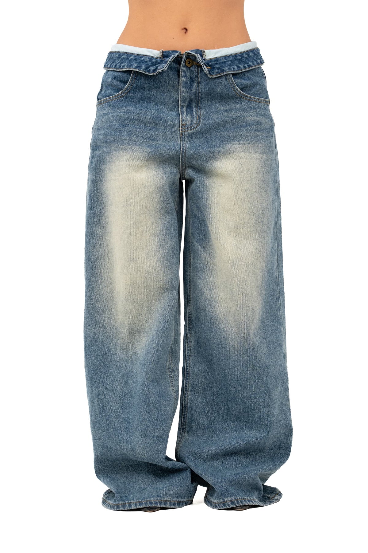 JEANS MADRID BLEU CON RISVOLTO IN VITA WIDELEG
