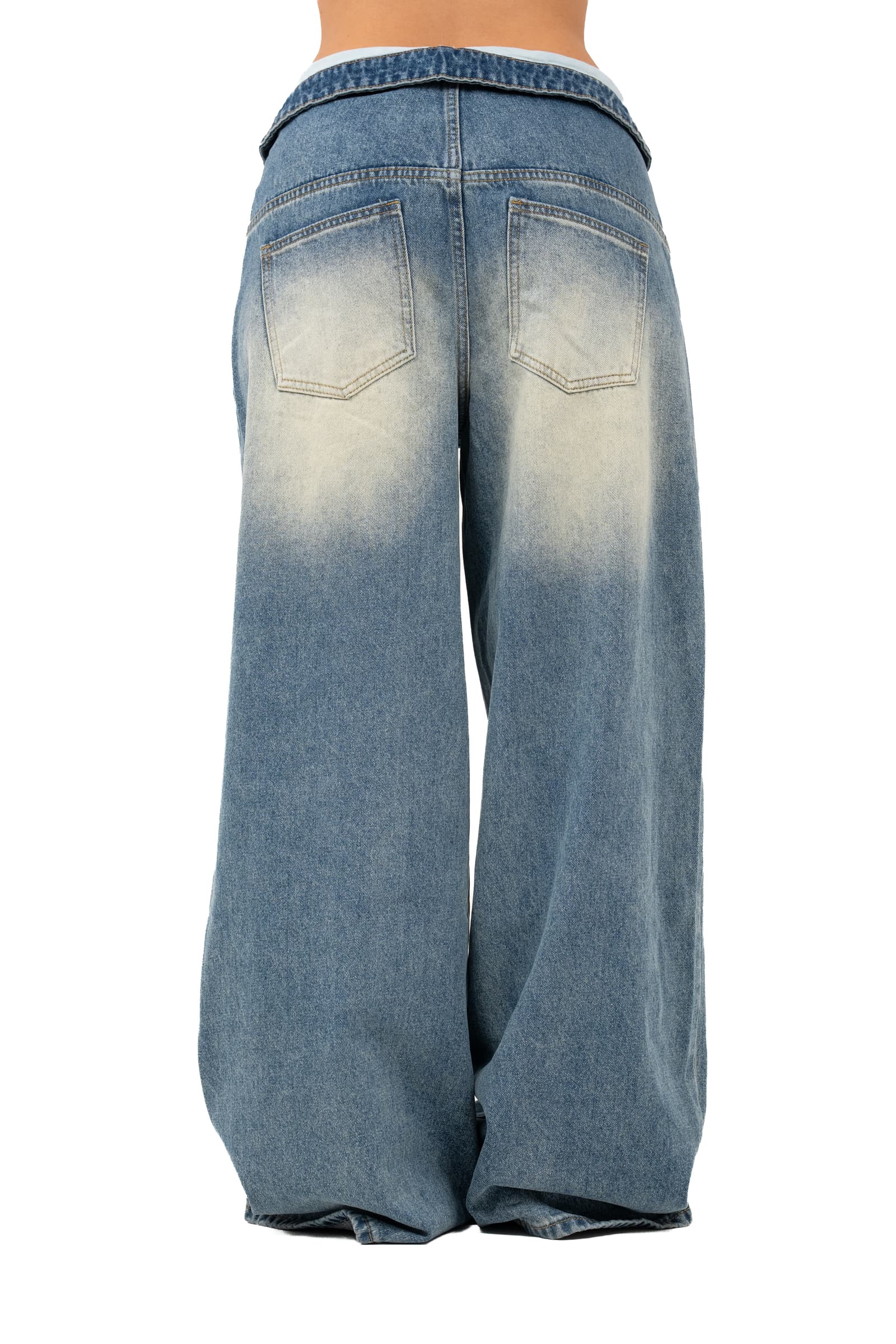 JEANS MADRID BLEU CON RISVOLTO IN VITA WIDELEG