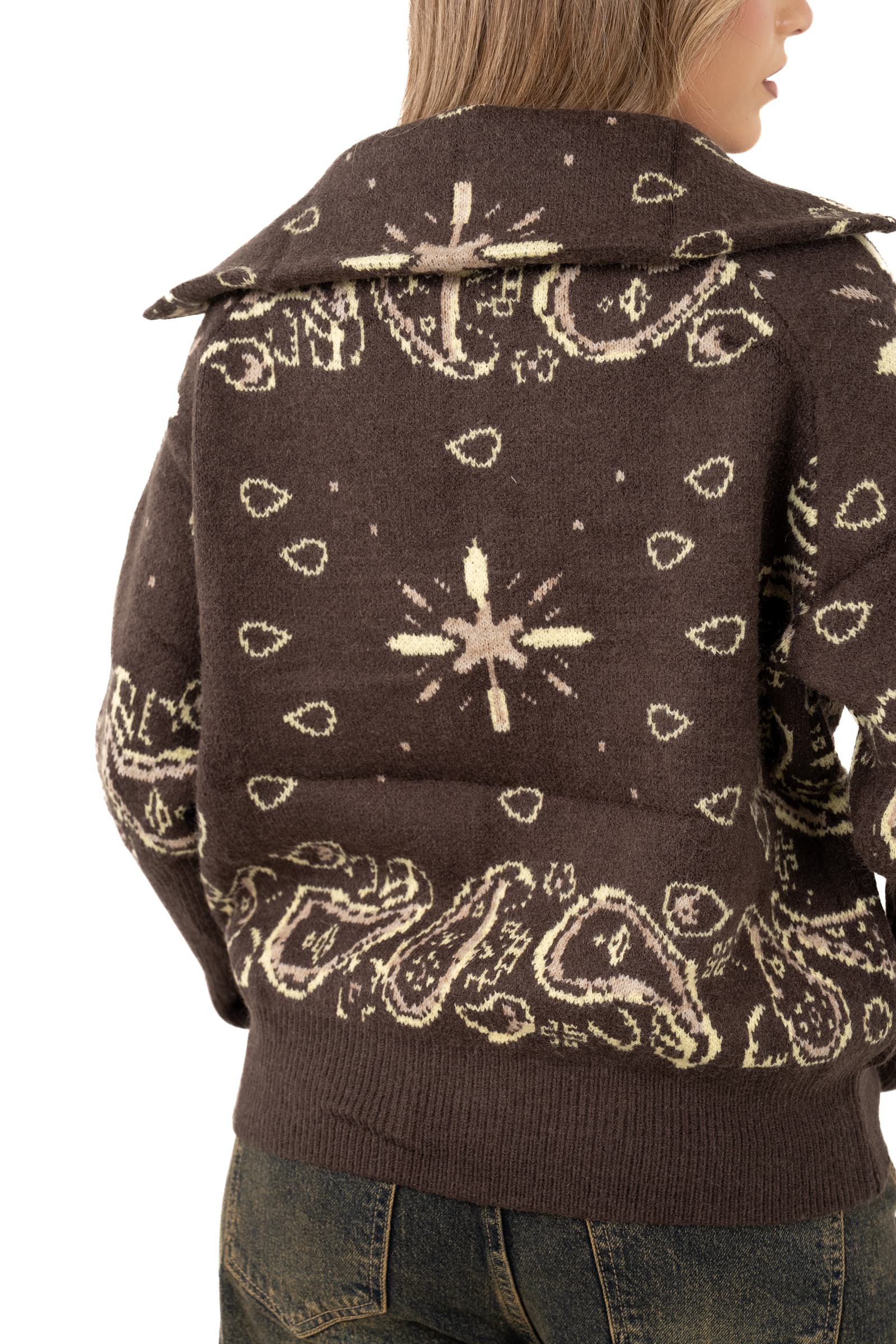 CARDIGAN ANASTASIA MARRONE/GIALLO FANTASIA BANDANA TAGLIA UNICA