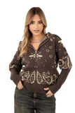 CARDIGAN ANASTASIA MARRONE/GIALLO FANTASIA BANDANA TAGLIA UNICA