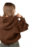 FELPA TETI MARRONE CON ZIP E CAPPUCCIO ZIP MOCHY TAGLIA UNICA