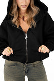 FELPA TETI NERA CON ZIP E CAPPUCCIO ZIP MOCHY TAGLIA UNICA