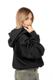 FELPA TETI NERA CON ZIP E CAPPUCCIO ZIP MOCHY TAGLIA UNICA
