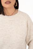 MAGLIONE LIZA BEIGE IN MAGLIA SOFFICE TAGLIA UNICA
