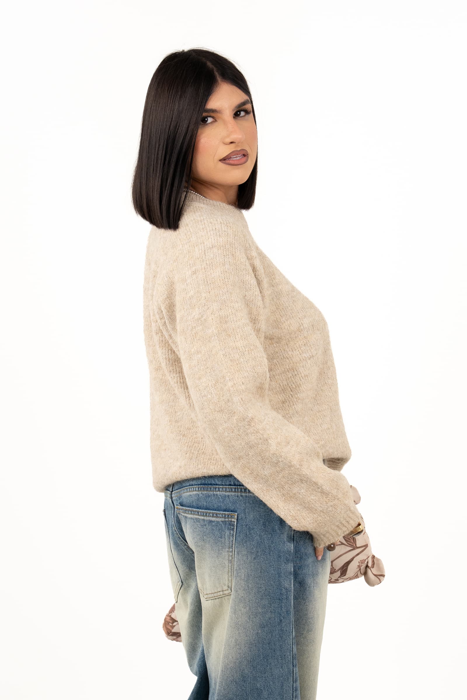 MAGLIONE LIZA TORTORA IN MAGLIA SOFFICE TAGLIA UNICA