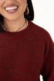MAGLIONE LIZA BORDEAUX IN MAGLIA SOFFICE TAGLIA UNICA
