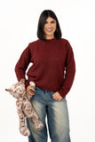 MAGLIONE LIZA BORDEAUX IN MAGLIA SOFFICE TAGLIA UNICA