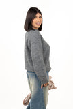 MAGLIONE LIZA GRIGIO IN MAGLIA SOFFICE TAGLIA UNICA