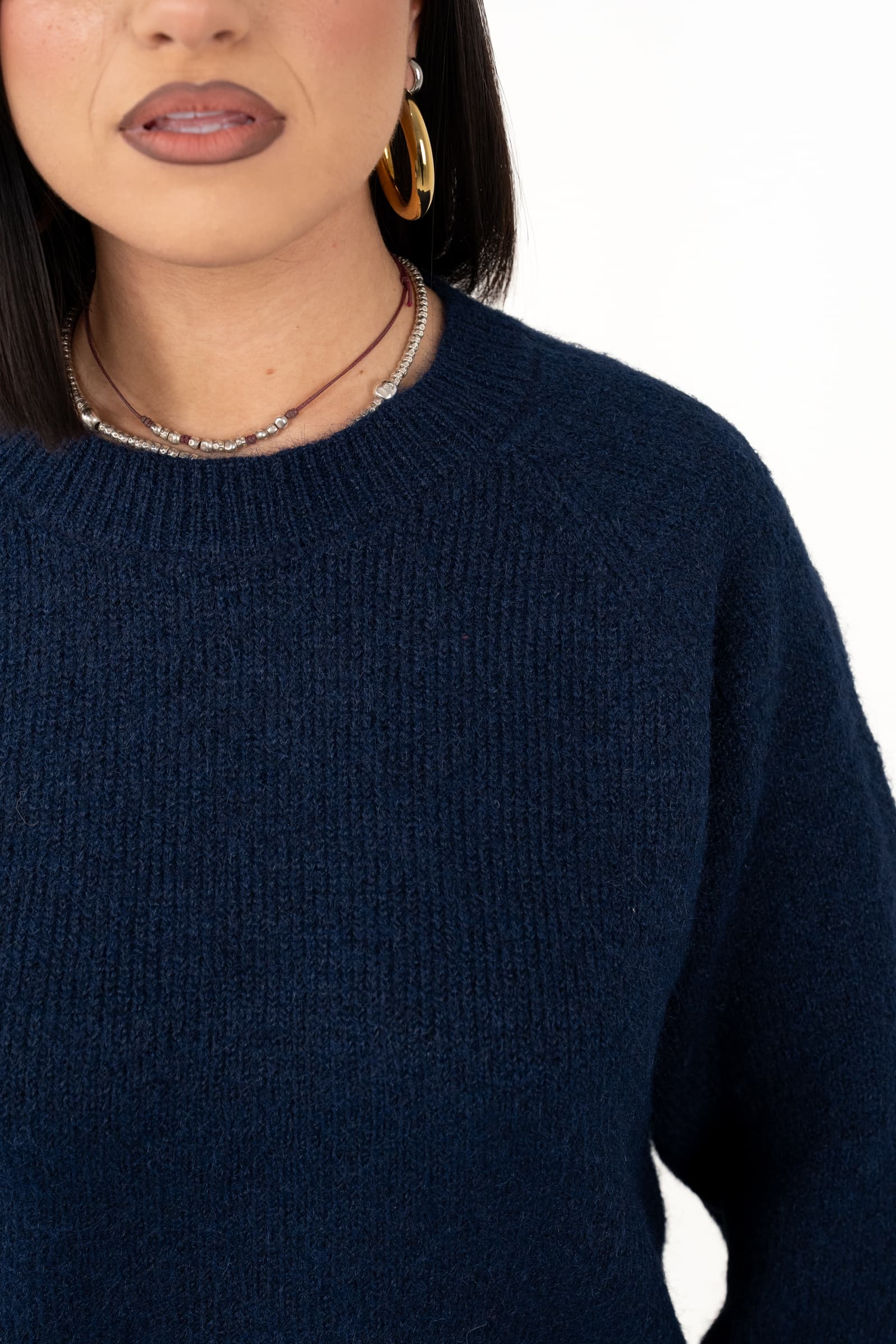 MAGLIONE LIZA BLU IN MAGLIA SOFFICE TAGLIA UNICA