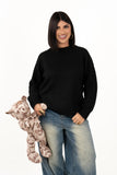 MAGLIONE LIZA NERO IN MAGLIA SOFFICE TAGLIA UNICA