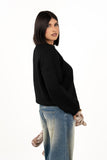 MAGLIONE LIZA NERO IN MAGLIA SOFFICE TAGLIA UNICA