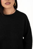 MAGLIONE LIZA NERO IN MAGLIA SOFFICE TAGLIA UNICA