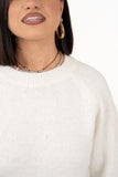 MAGLIONE LIZA BIANCO IN MAGLIA SOFFICE TAGLIA UNICA