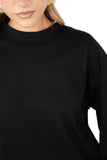 MAGLIA TATE NERA OVERSIZE CON MANICHE AMPIE JUST WEST TAGLIA UNICA